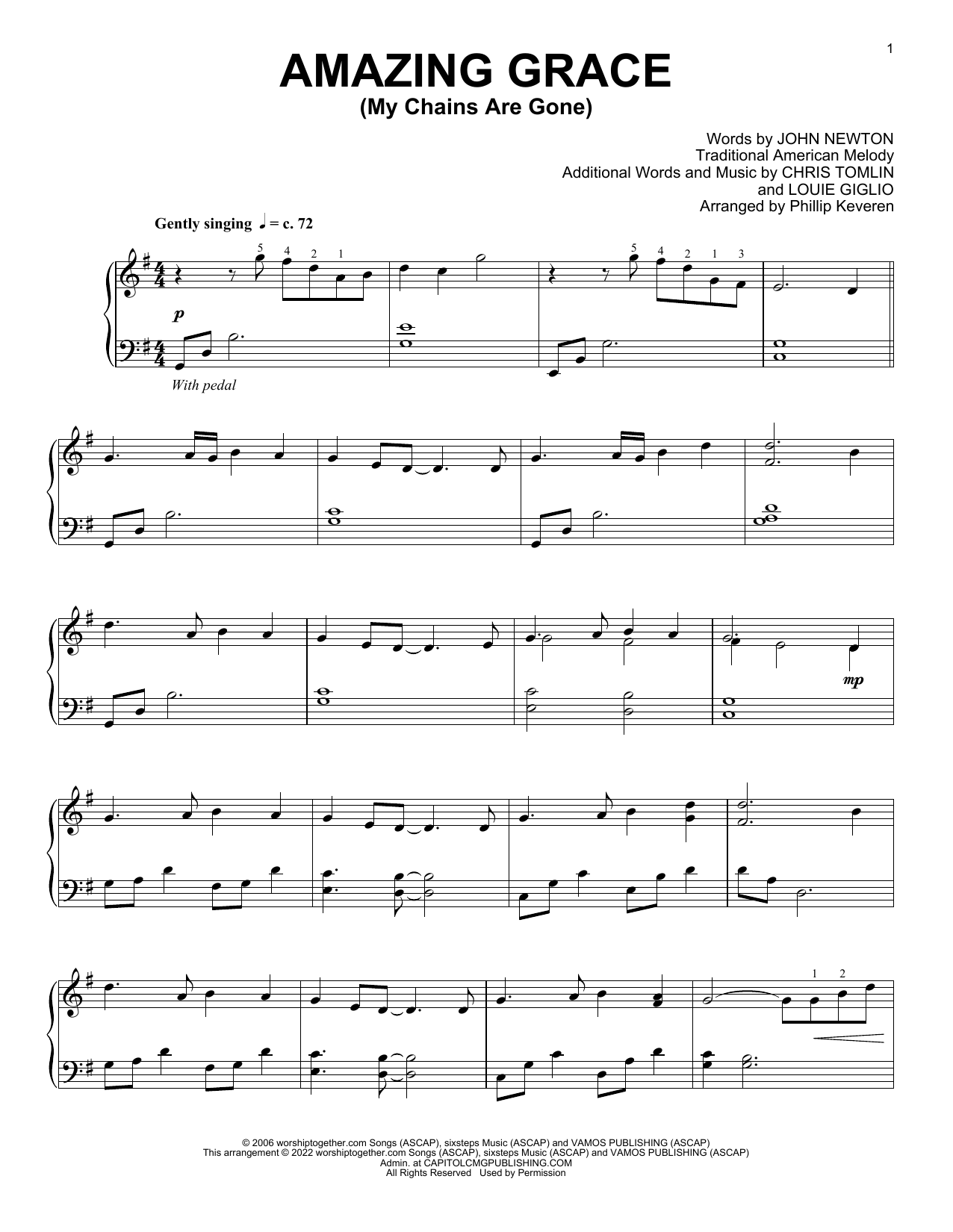 Product picture to: Amazing Grace (My Chains Are Gone) (arr. Phillip Keveren)