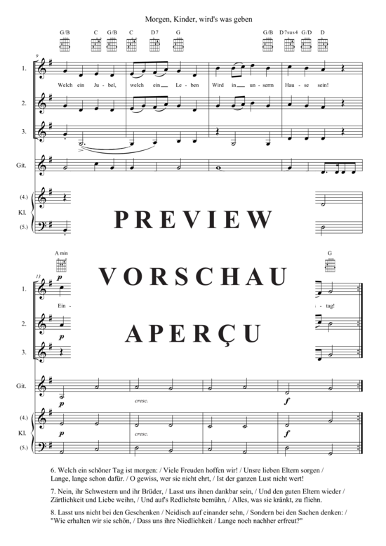 Produktgalerie: Seite 3 von 11 Morgen, Kinder, wird´s was geben , , (flexibles Quintett)