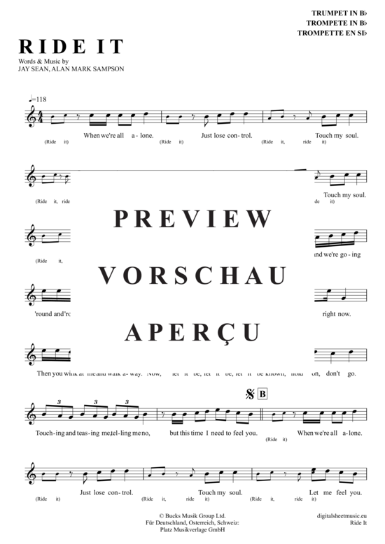 Produktgalerie: Seite 2 von 4 Ride It , Regard, Trompete in B