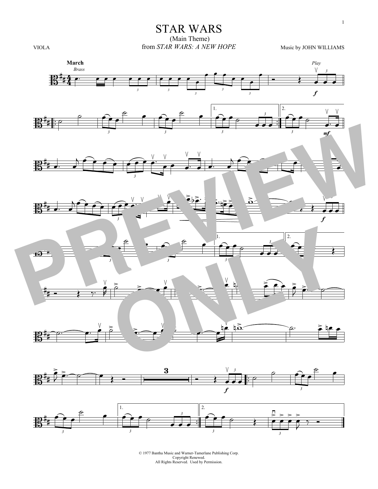 Product gallery: Page 1 of 1 Star Wars (Main Theme), John Williams