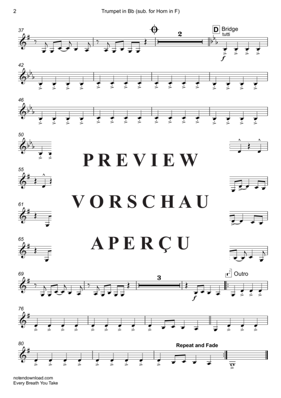 Produktgalerie: Seite 19 von 19 Every Breath You Take , Police, (Blechbläser Quintett)