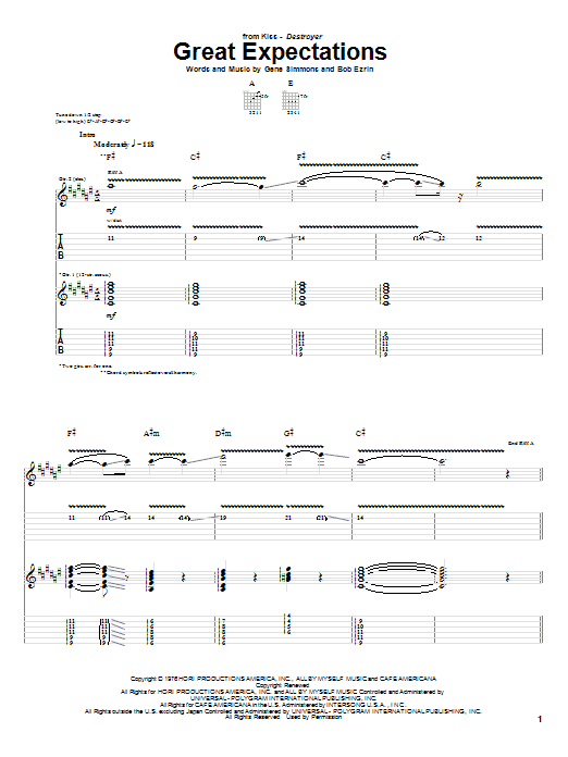 Produktgalerie: Seite 1 von 1 Great Expectations, KISS, Gitarre