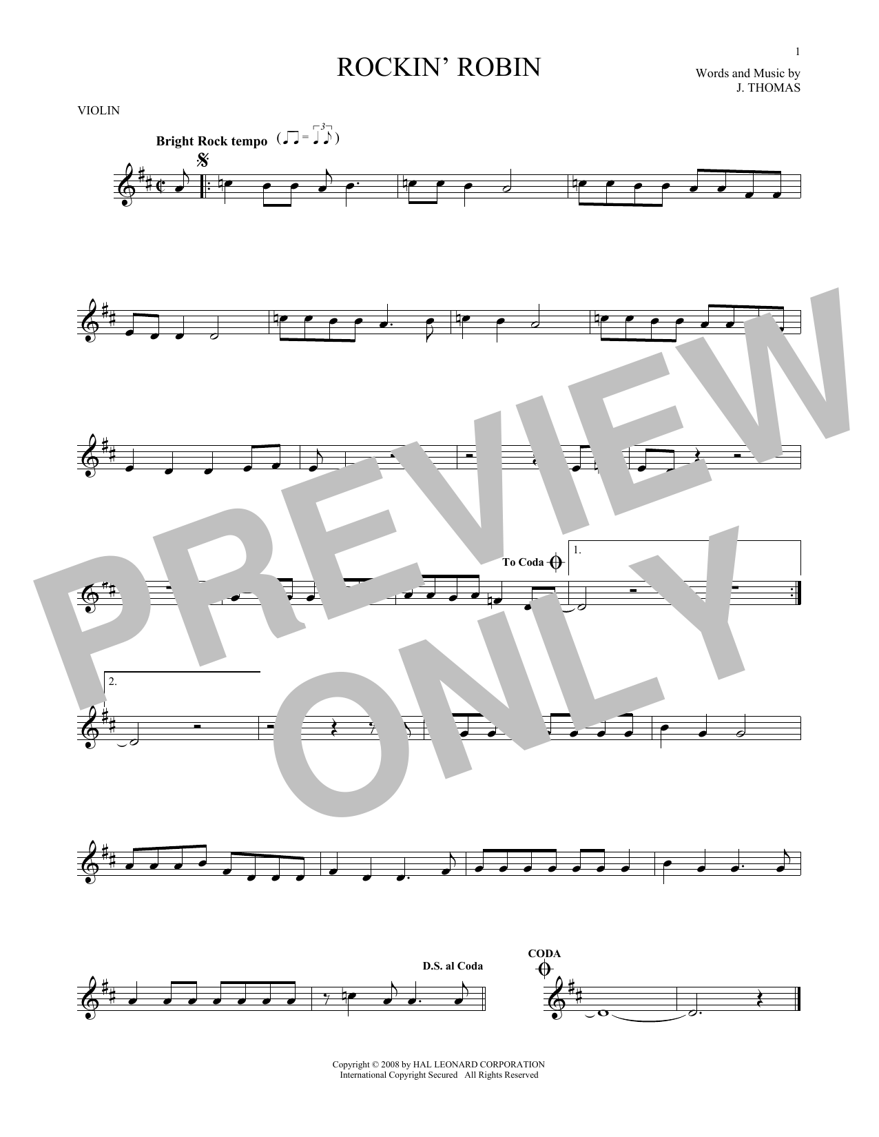 Product gallery: Page 1 of 1 Rockin' Robin, J. Thomas