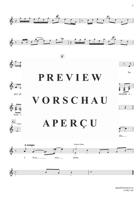 Produktgalerie: Seite 4 von 4 In My Life, Beatles, The, (Trompete in B)