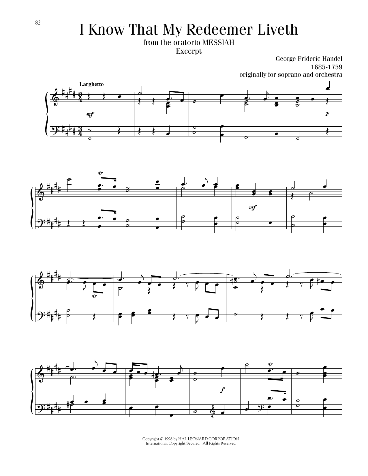 Produktbild zu: I Know That My Redeemer Liveth