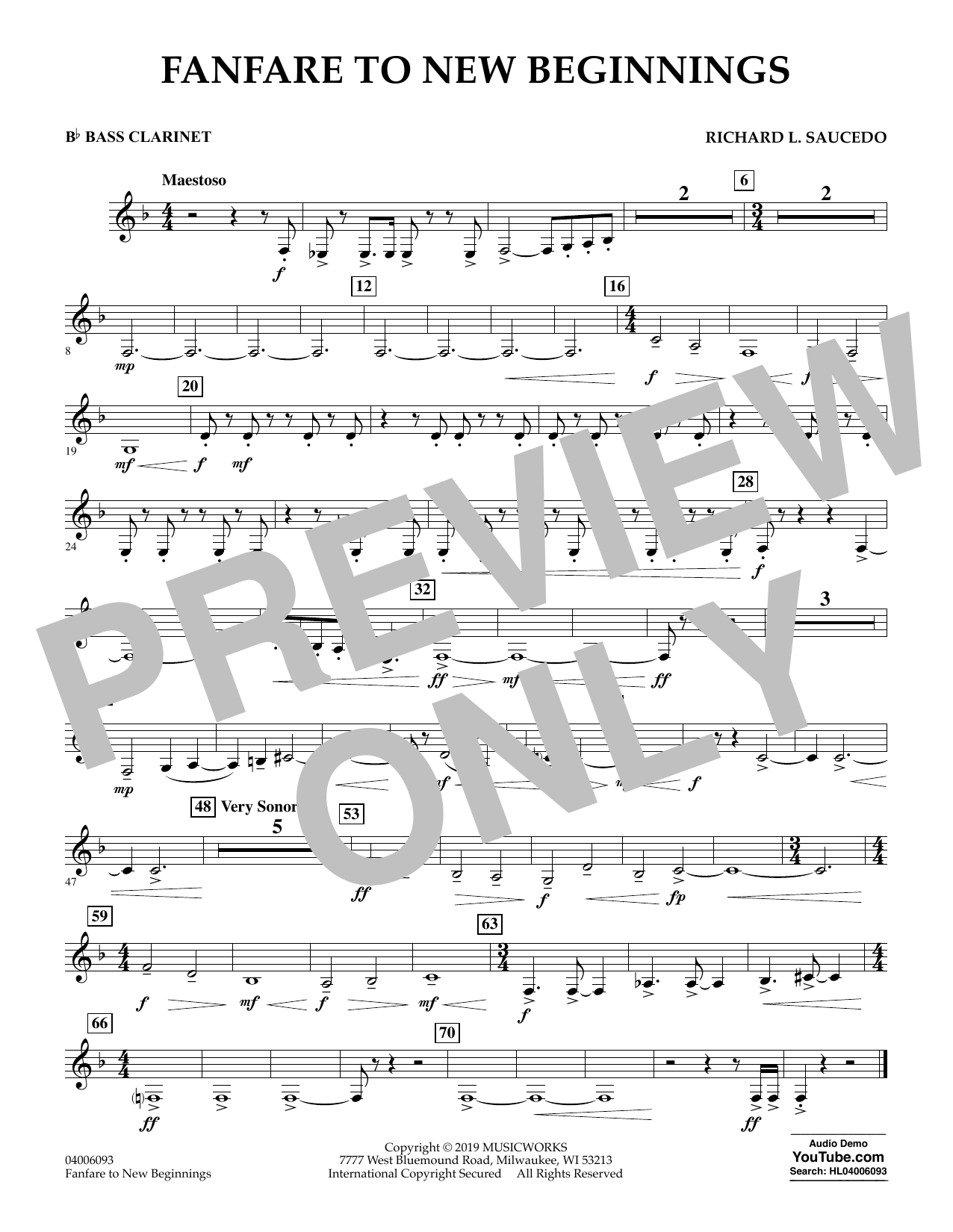 Produktbild zu: Fanfare for New Beginnings - Bb Bass Clarinet