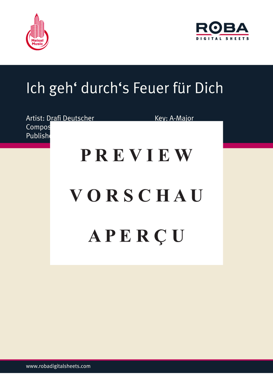 gallery: Ich geh? durch?s Feuer für Dich , Deutscher, 	Drafi, (Klavier + Gesang)