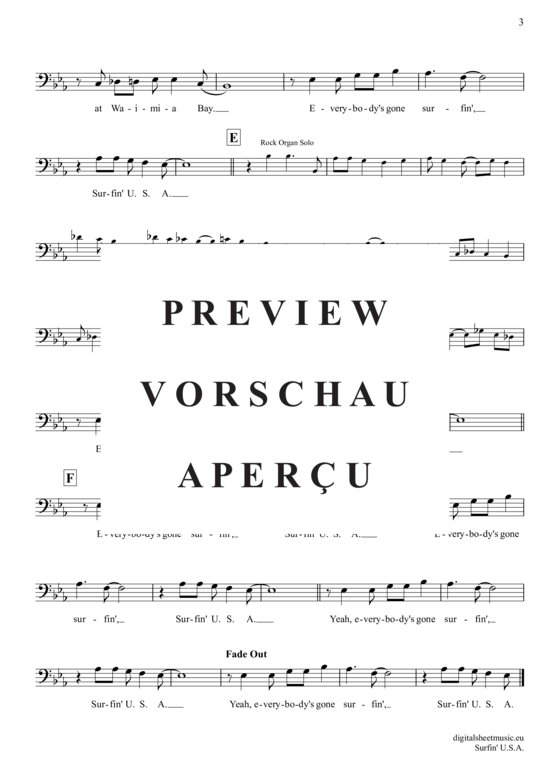 Produktgalerie: Seite 4 von 4 Surfin´ U.S.A. , Beach Boys, (Violon-Cello)