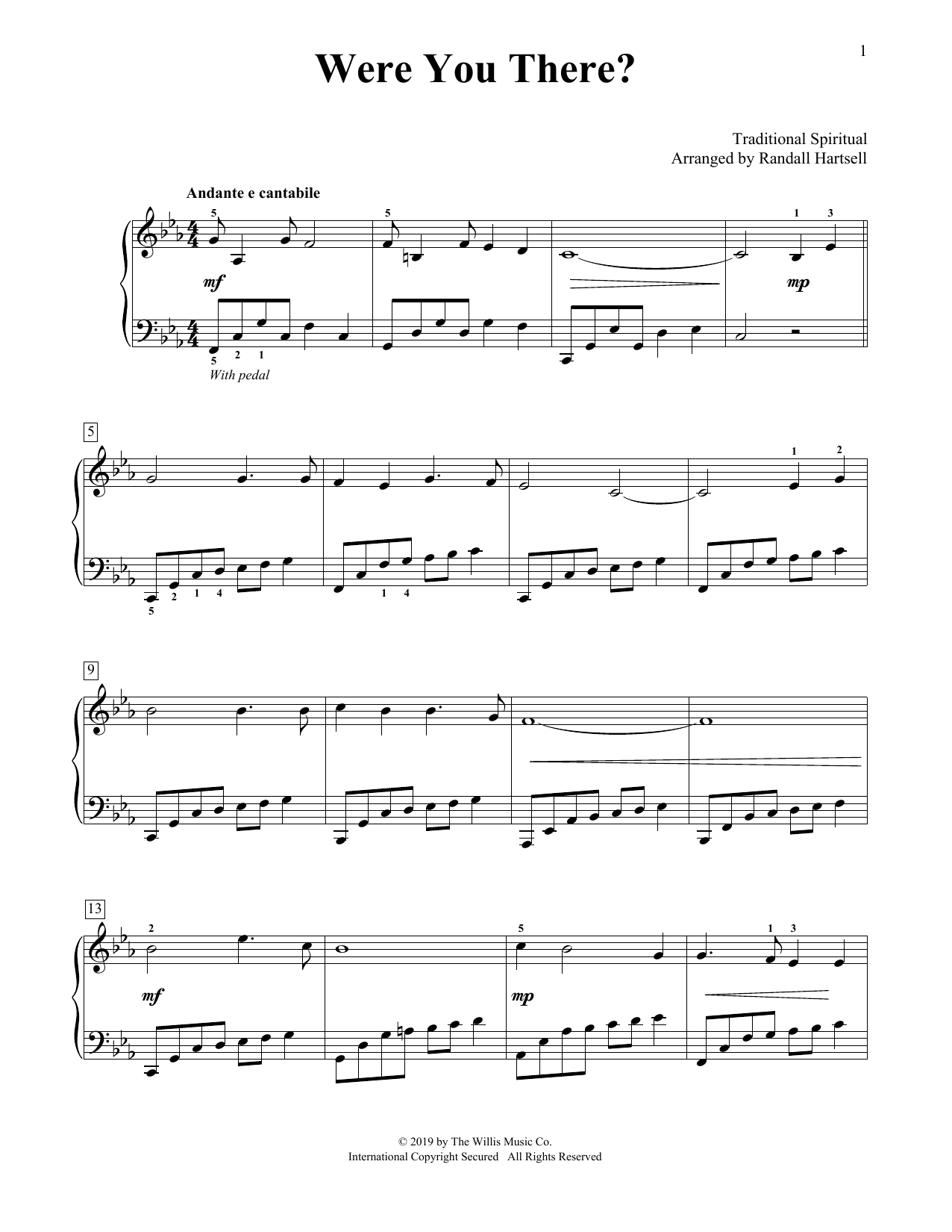 Produktbild zu: Were You There? (arr. Randall Hartsell)