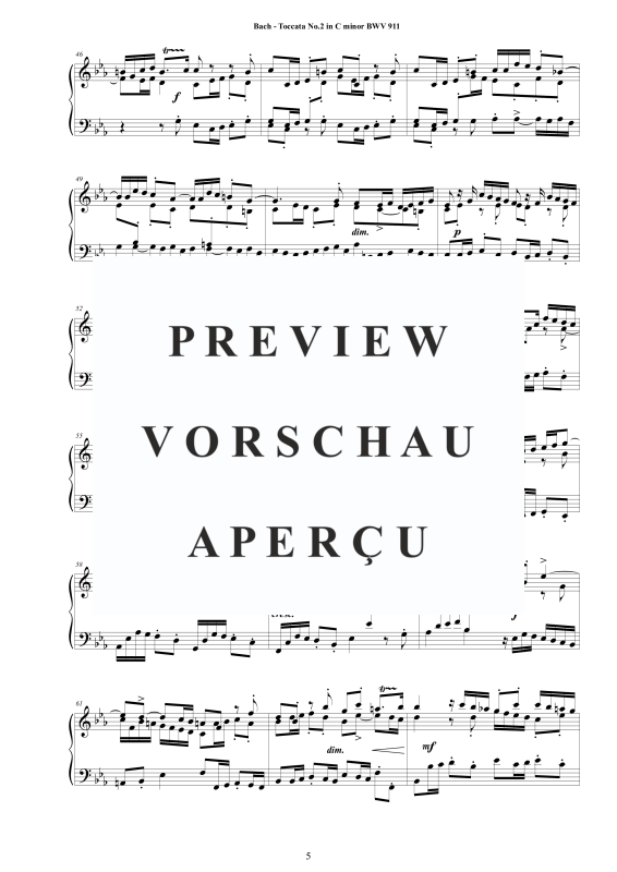 Produktgalerie: Seite 6 von 11 Toccata Nr. 2 in C-Moll BWV 911, , Cembalo/Klavier Solo
