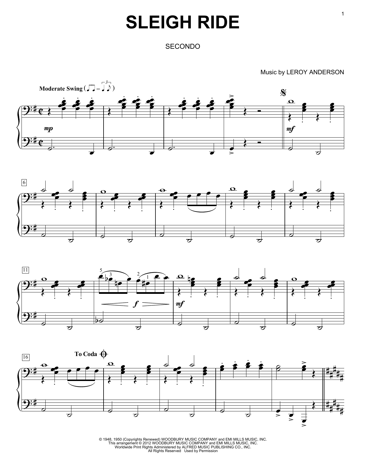 Product gallery: Page 1 of 1 Sleigh Ride, Leroy Anderson