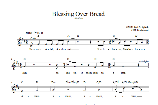 Product gallery: Page 1 of 1 Blessing Over Bread (HaMotzi), Joel N. Eglash