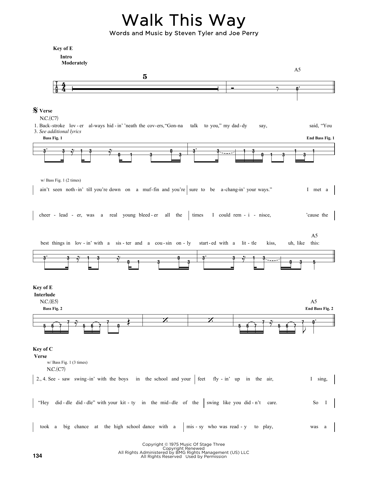 Produktgalerie: Seite 1 von 1 Walk This Way, Aerosmith, E-Bass, Gitarre
