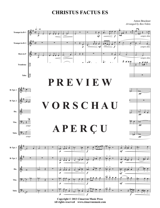 Produktgalerie: Seite 2 von 9 Christus Factus Es , , (Blechbläser-Quintett)