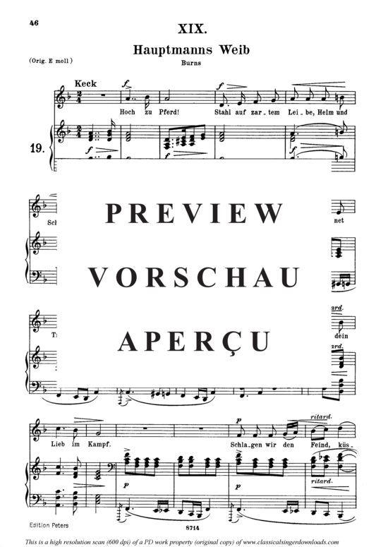 Product gallery: Page 2 of 3 Hauptmanns Weib, Op.25 No.19, , Medium Voice and Piano