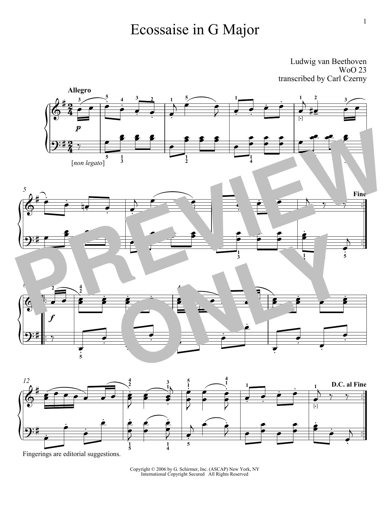 Product gallery: Page 1 of 1 Ecossaise In G Major, WoO 23, Ludwig Van Beethoven