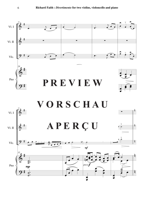 Product gallery: Page 7 of 21 Divertimento , , (2x violin, cello and piano)