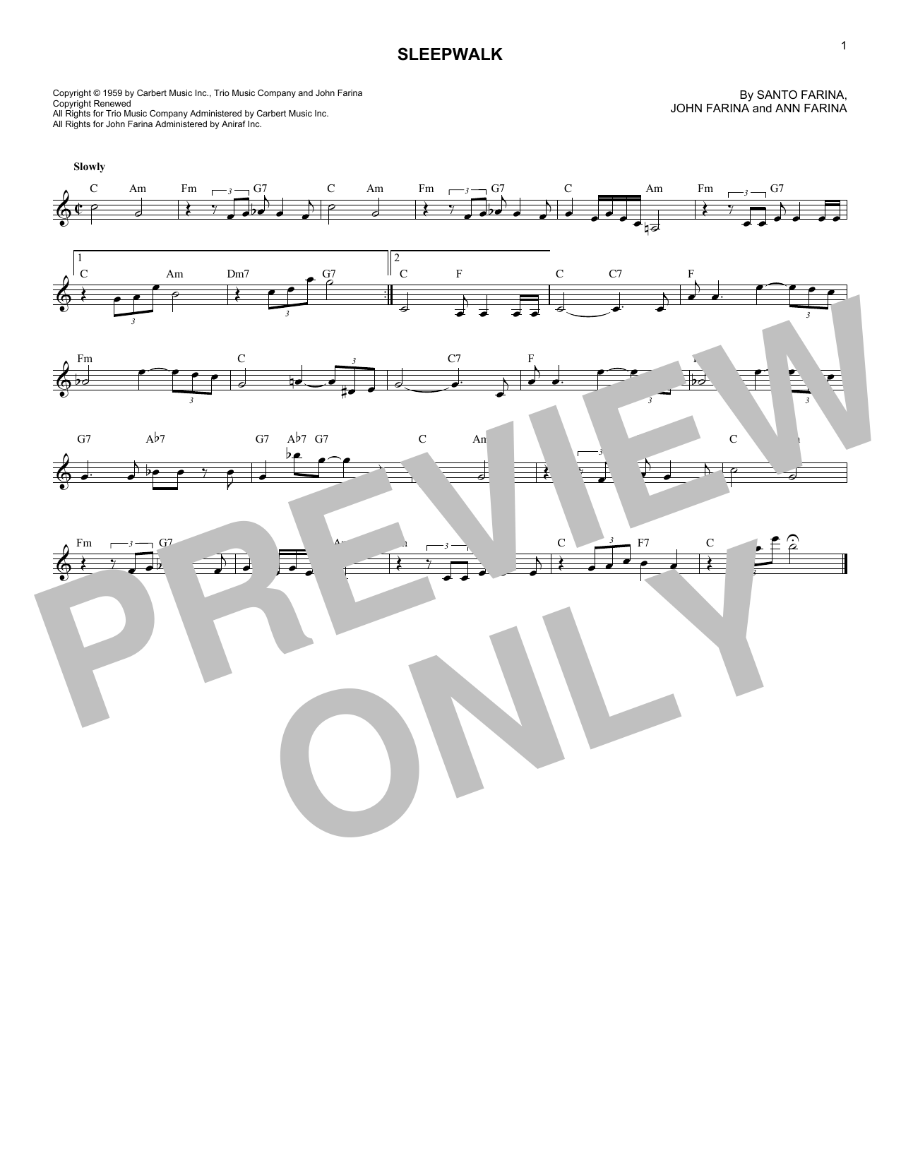 Produktgalerie: Seite 1 von 1 Sleepwalk (Instrumental Version), Santo & Johnny