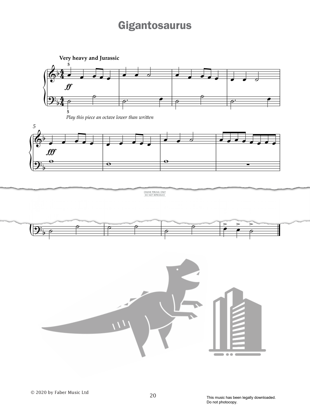 Produktgalerie: Seite 1 von 1 Gigantosaurus (from 'Improve Your Sight-Reading! A Piece a Week Piano Initial'), Paul Harris, Klavier