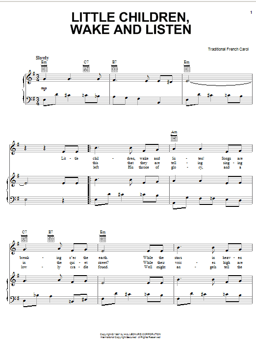 gallery: Little Children, Wake And Listen, Traditional French Carol, Gesang, Gitarre, Klavier