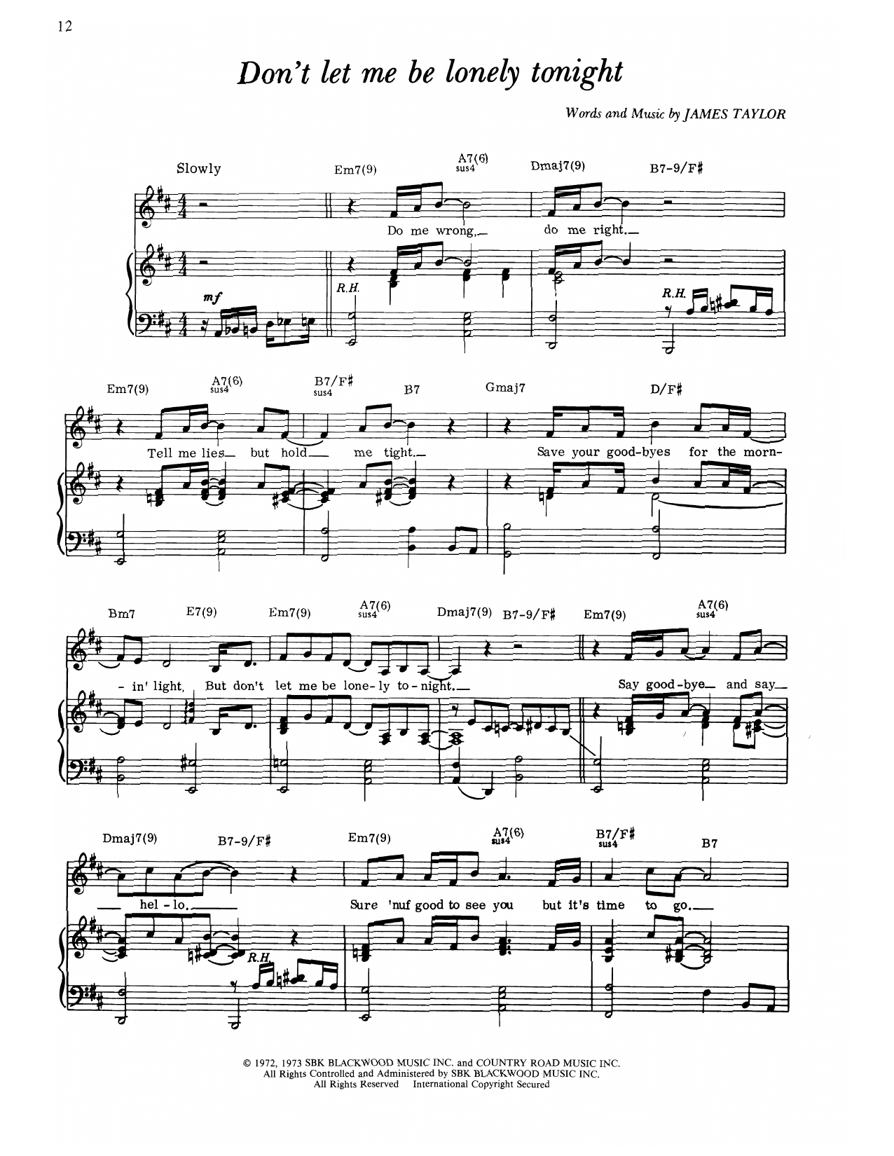 Produktgalerie: Seite 1 von 1 Don't Let Me Be Lonely Tonight, James Taylor, Gesang, Gitarre, Klavier