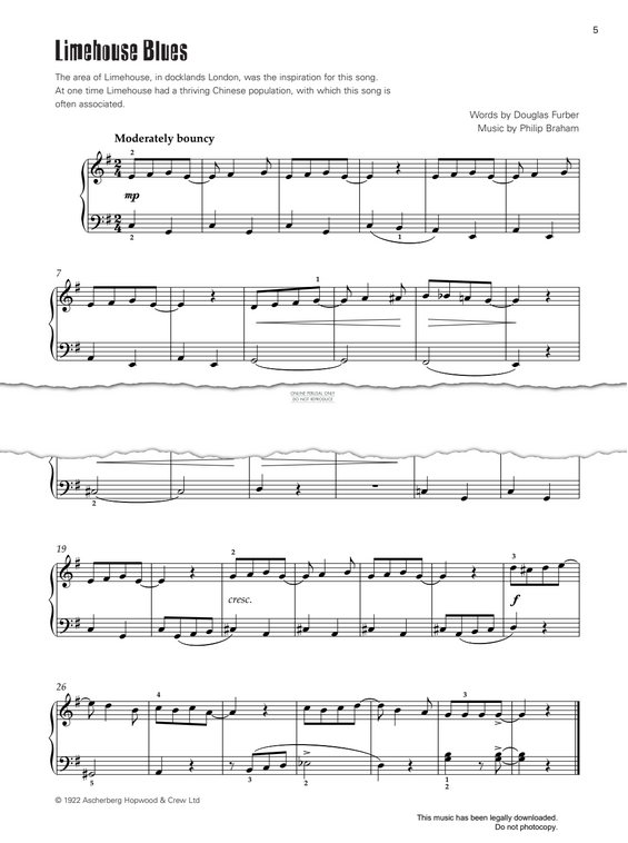 Produktgalerie: Seite 1 von 1 Limehouse Blues, Philip Braham, Klavier