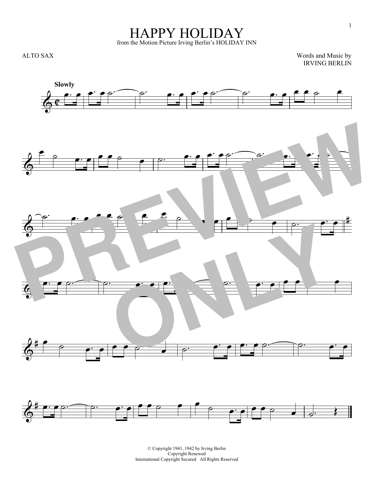 Product gallery: Page 1 of 1 Happy Holiday, Irving Berlin