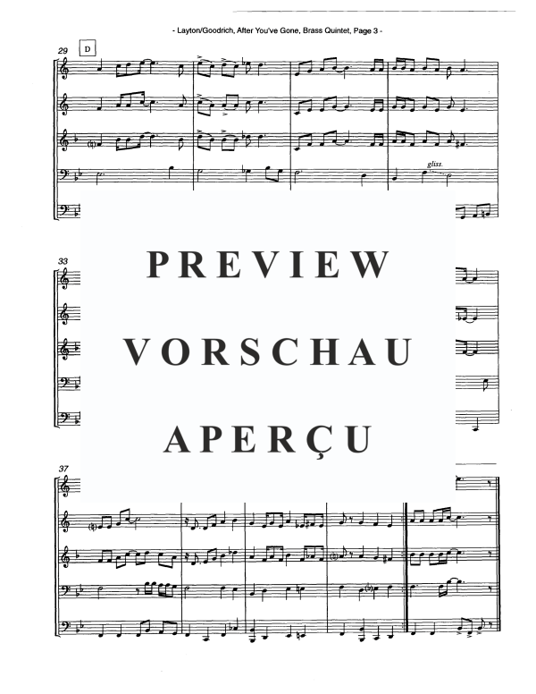 Produktgalerie: Seite 5 von 11 After You've Gone, , Blechbläser Quintett