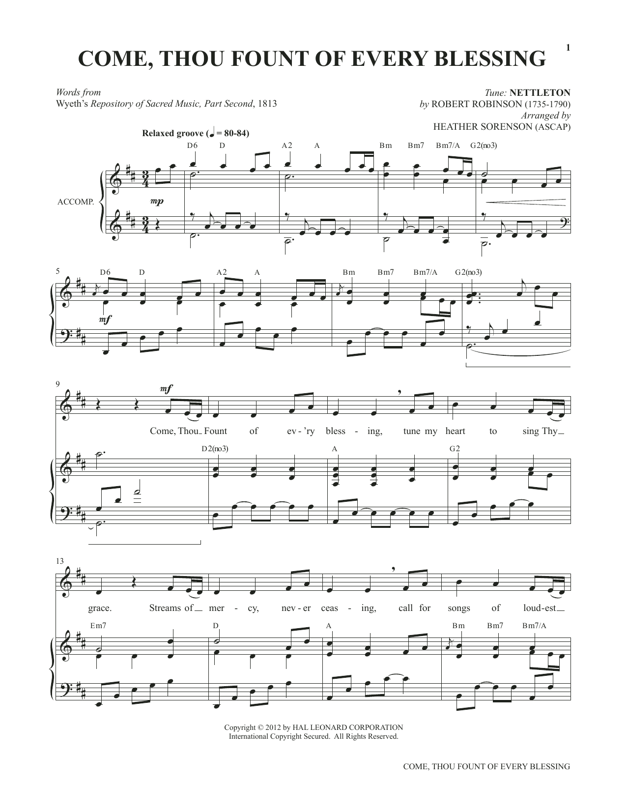 Product picture to: Come, Thou Fount Of Every Blessing (from My Alleluia: Vocal Solos for Worship)