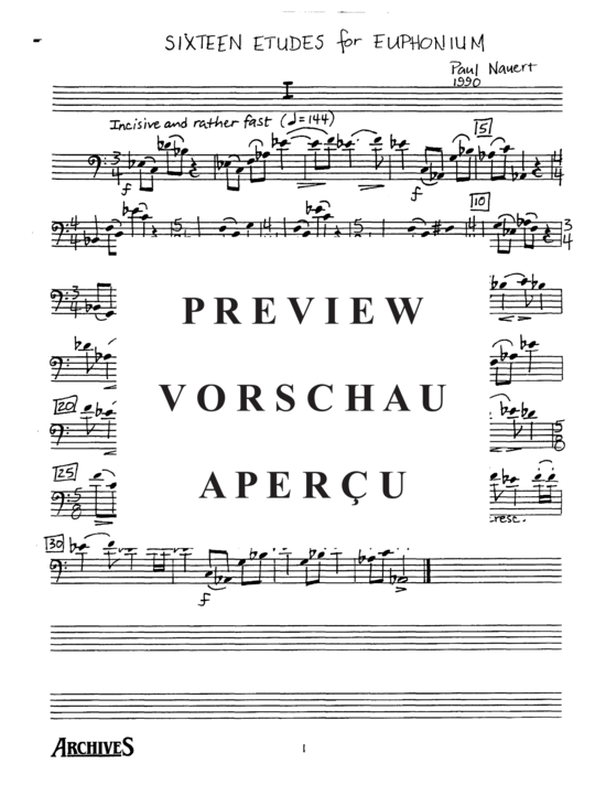 Product gallery: Page 3 of 19 Sixteen Etudes for Euphonium , , (Euphonium Solo)