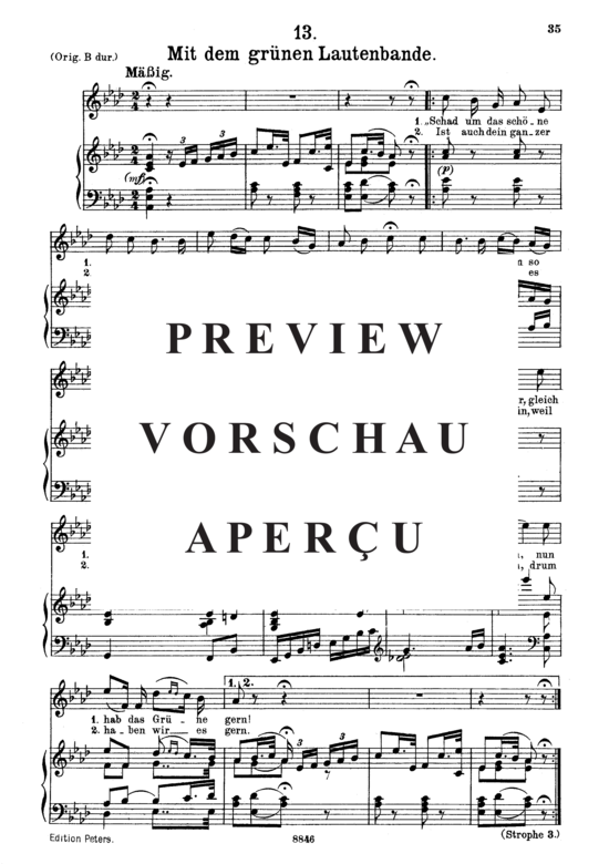 Product gallery: Page 2 of 3 Mit dem grünen Lautenbande D.795-13 (Die Schöne Müllerin), , Medium Voice and Piano