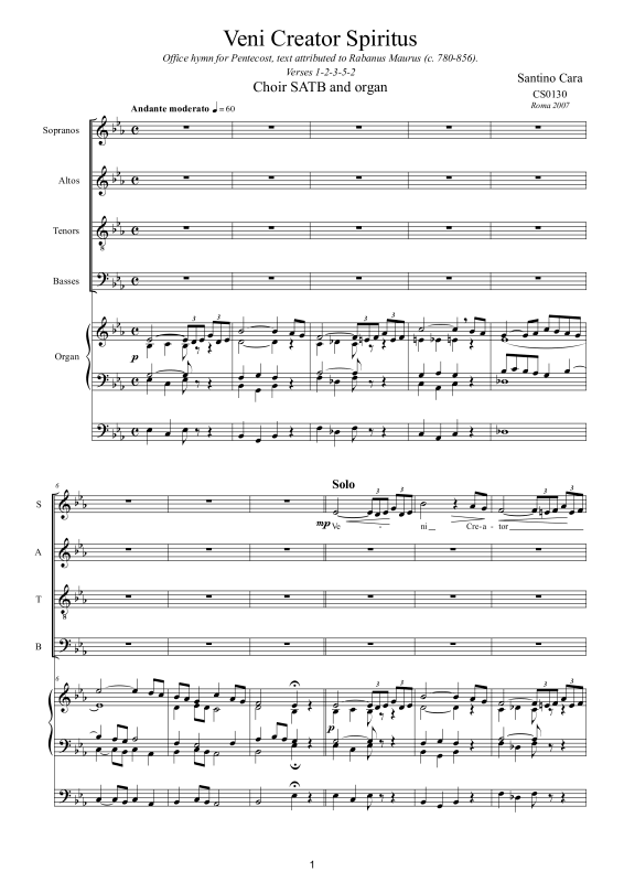 Produktbild zu: Veni Creator Spiritus - Song of PentecostSantino Cara