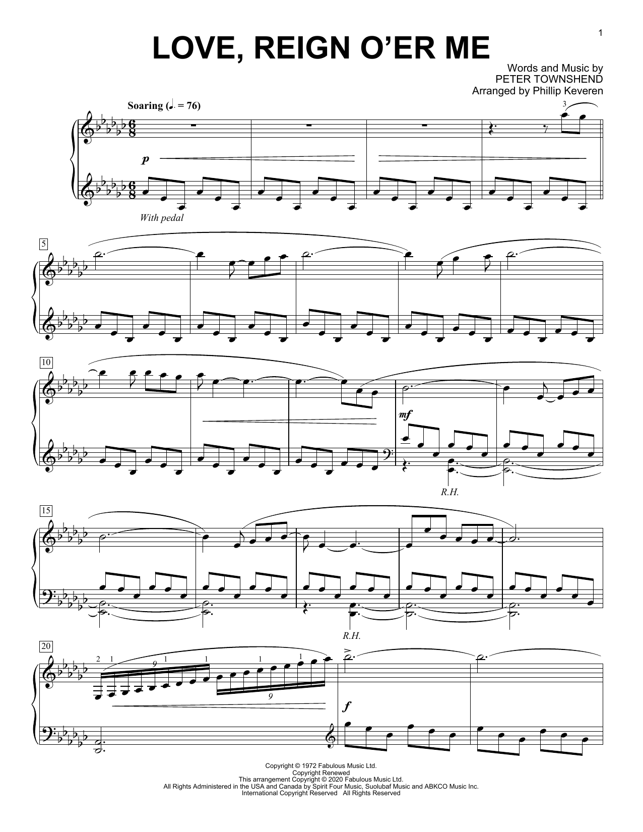 Produktbild zu: Love, Reign O'er Me [Classical version] (arr. Phillip Keveren)