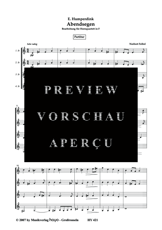 gallery: Abendsegen, , (Horn Quartett)