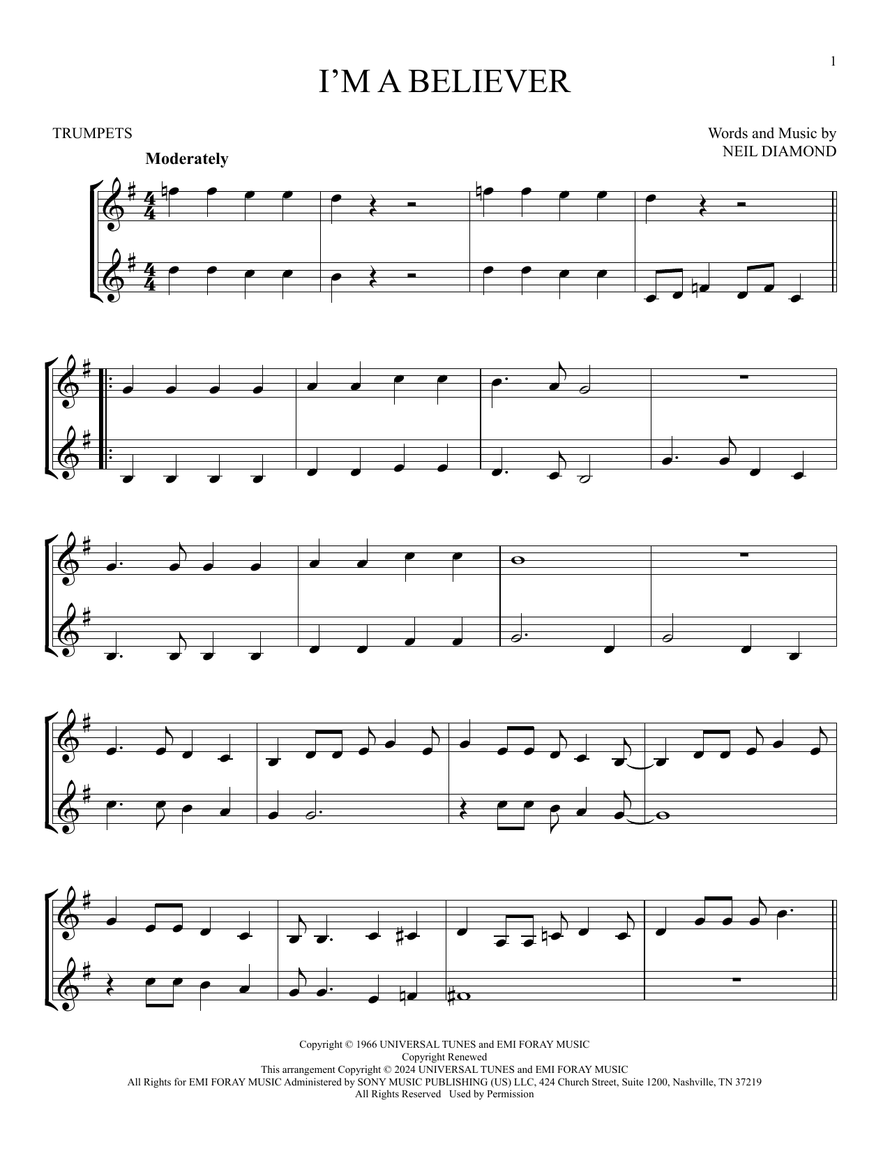 Produktgalerie: Seite 1 von 1 I'm A Believer, The Monkees, Trompete