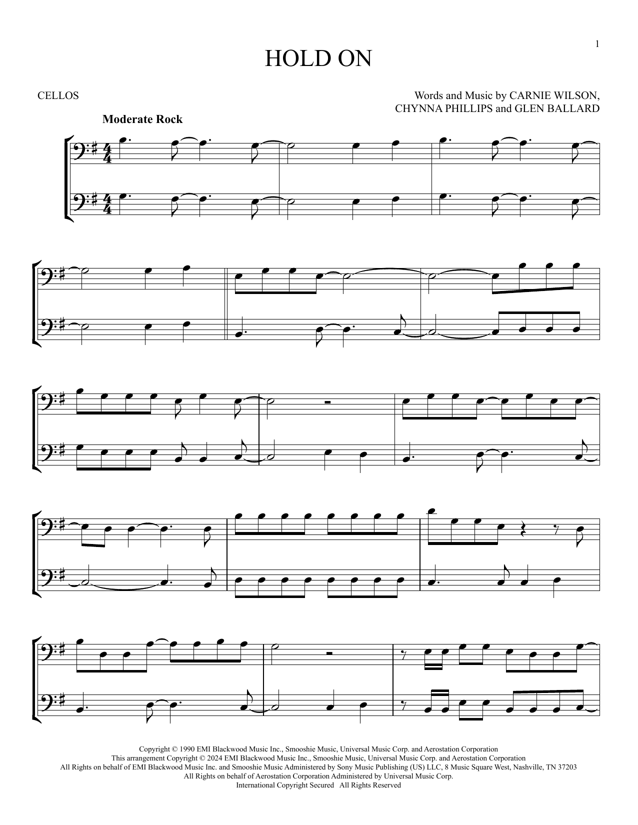 Produktgalerie: Seite 1 von 1 Hold On, Wilson Phillips, Violoncello