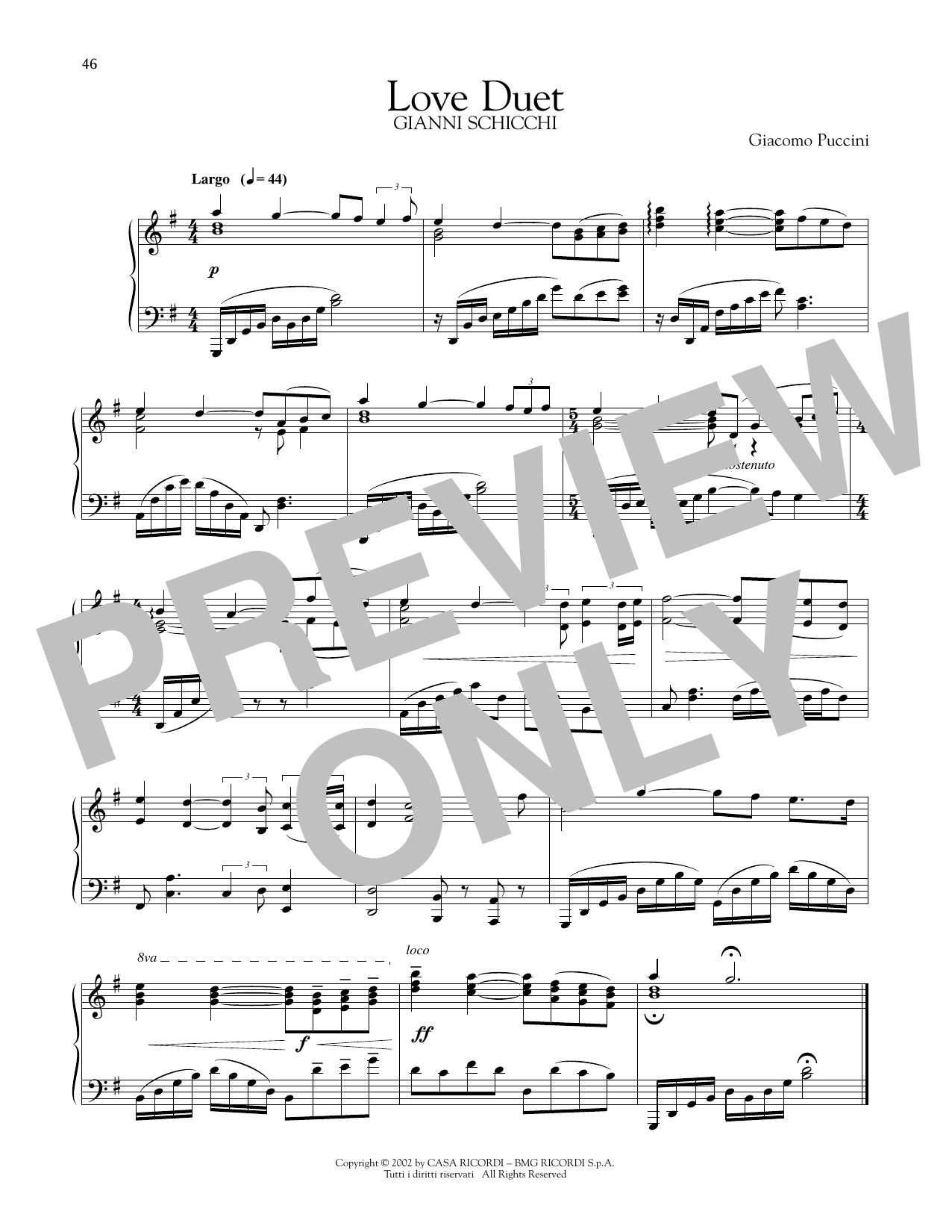 Product gallery: Page 1 of 1 Love Duet, Giacomo Puccini