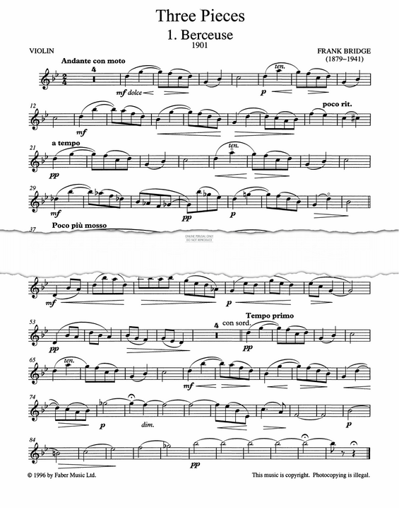 Produktgalerie: Seite 1 von 1 Three Pieces, Frank Bridge, Violine