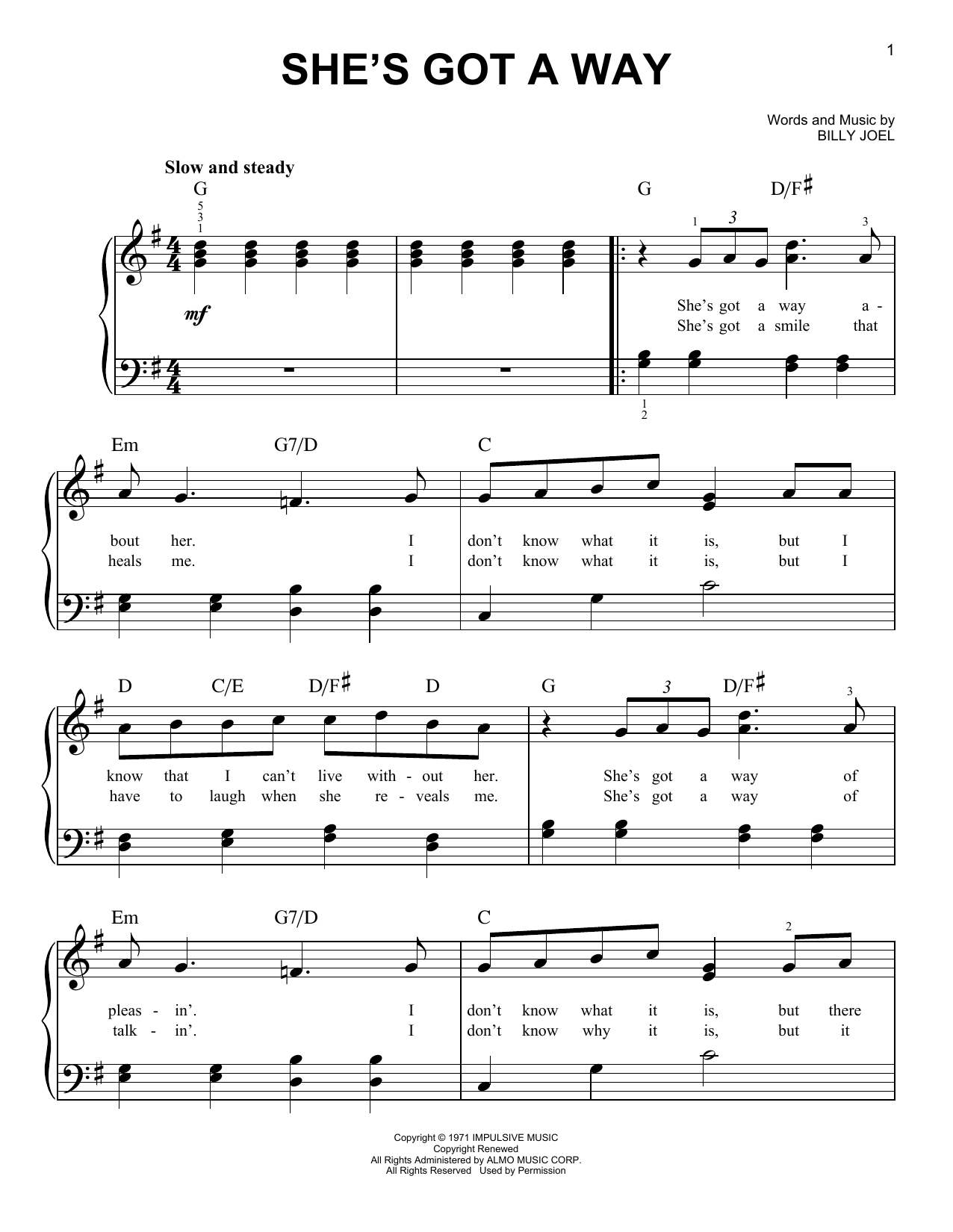 Produktgalerie: Seite 1 von 1 She's Got A Way, Billy Joel, Klavier