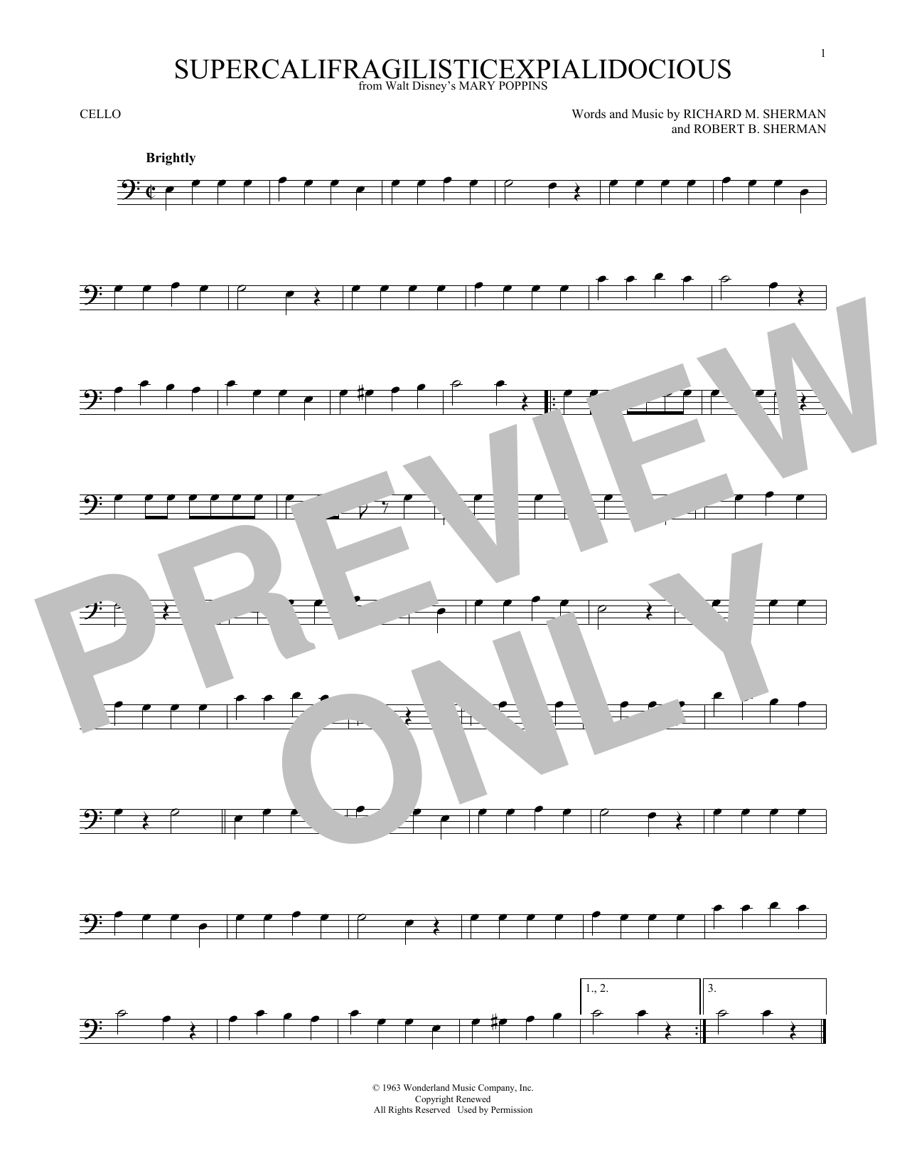 Produktgalerie: Seite 1 von 1 Supercalifragilisticexpialidocious (from Mary Poppins), Julie Andrews, Violoncello