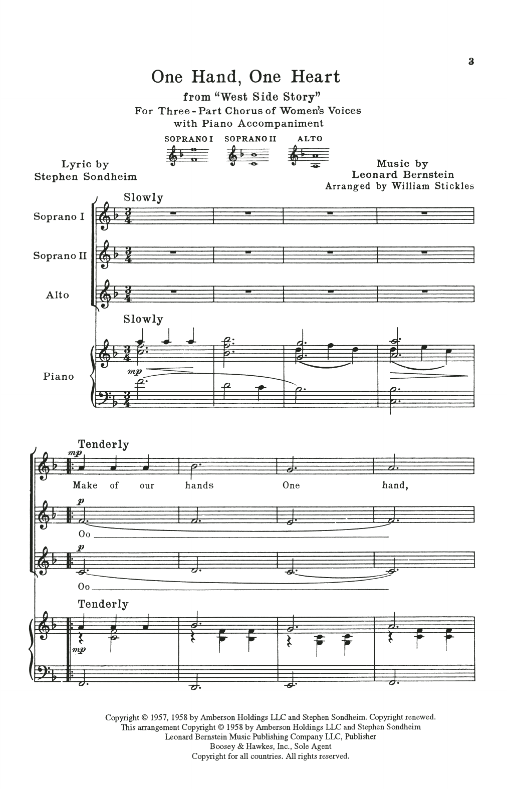 Produktgalerie: Seite 1 von 1 One Hand, One Heart (from West Side Story) (arr. William Stickles), Leonard Bernstein, Chor