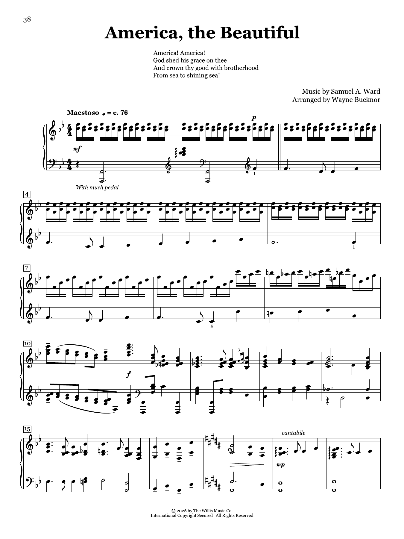Produktbild zu: America, The Beautiful (arr. Wayne Bucknor)