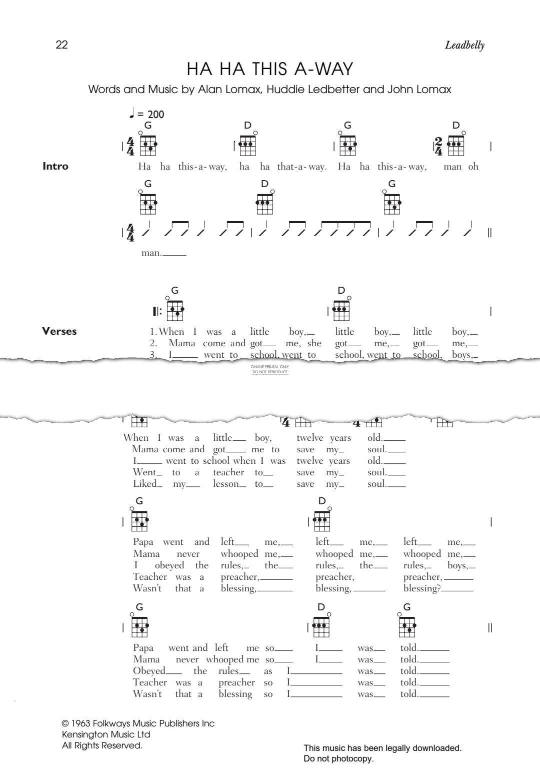 Product gallery: Page 1 of 1 Ha Ha This A-Way, Leadbelly