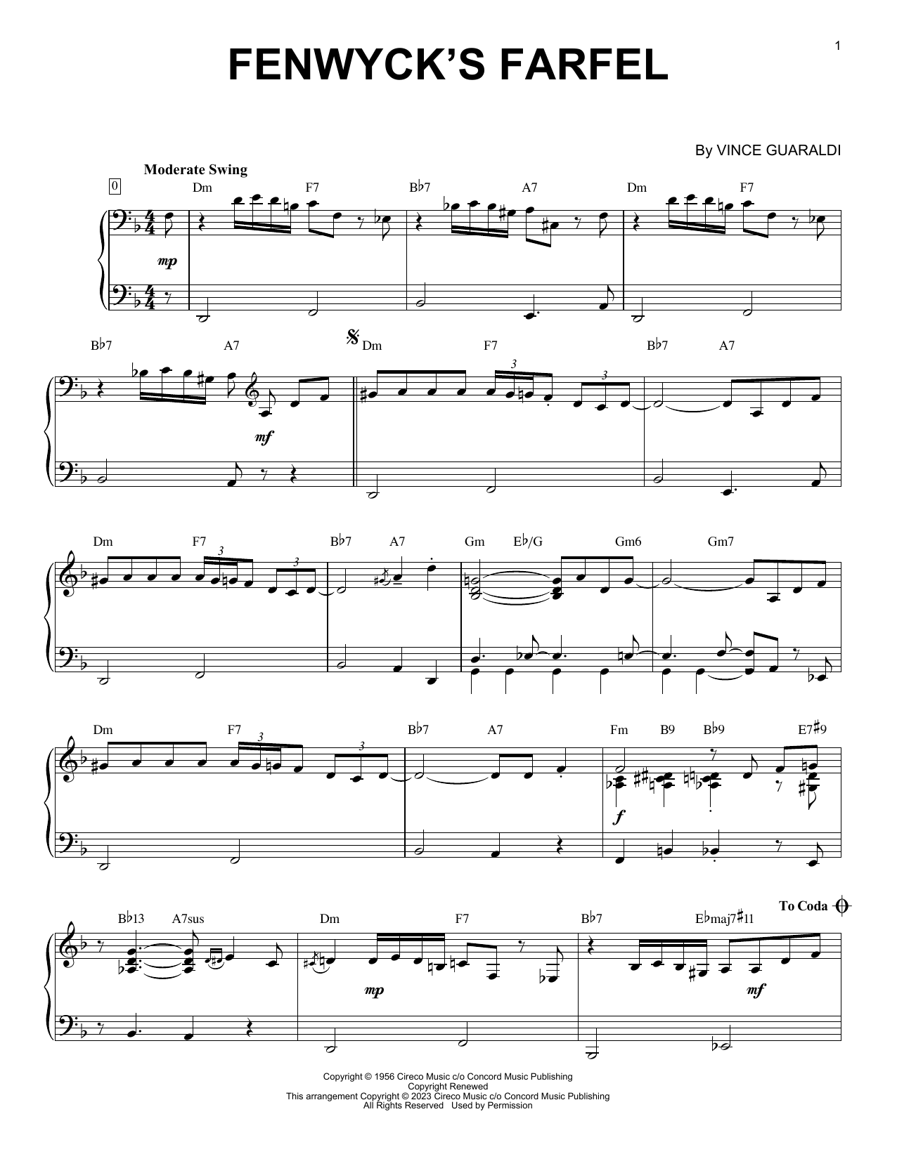 Product picture to: Fenwyck's Farfel [Jazz version] (arr. Brent Edstrom)