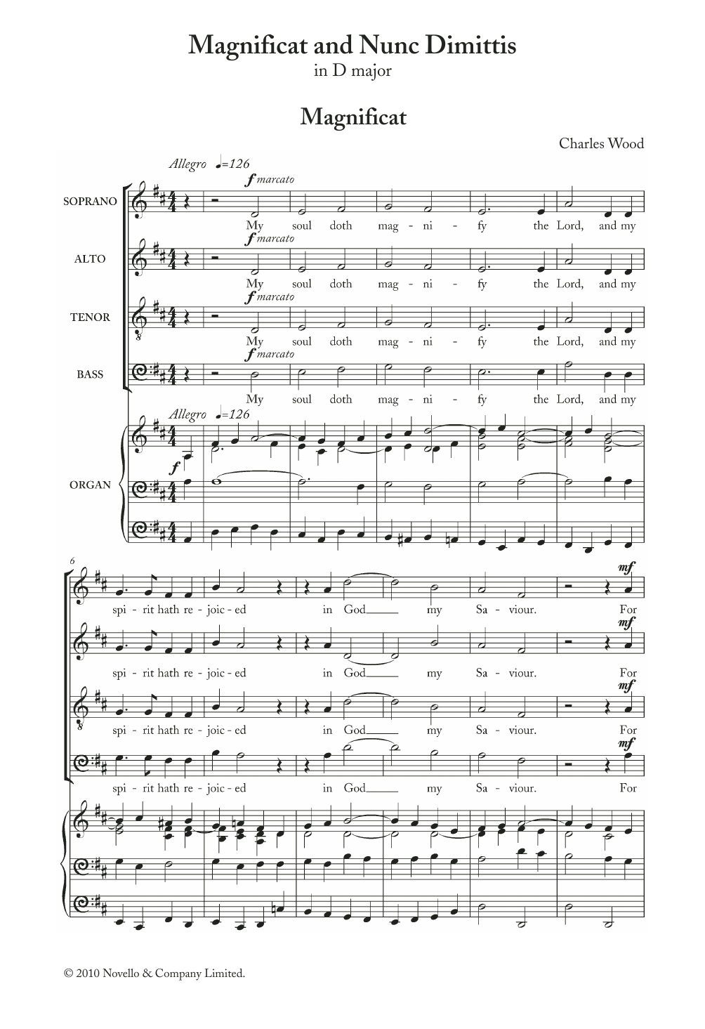 Produktbild zu: Magnificat And Nunc Dimittis In D