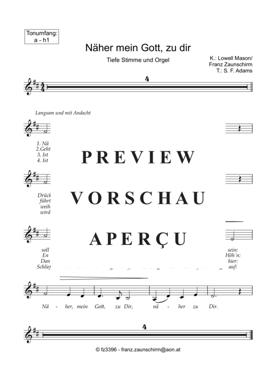 Product gallery: Page 4 of 6 Näher mein Gott zu dir , , Low Voice and Organ