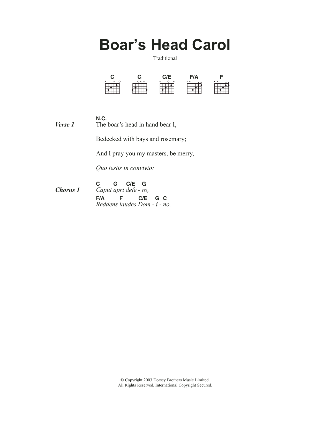 Product gallery: Page 1 of 1 The Boar's Head Carol, Traditional Carol