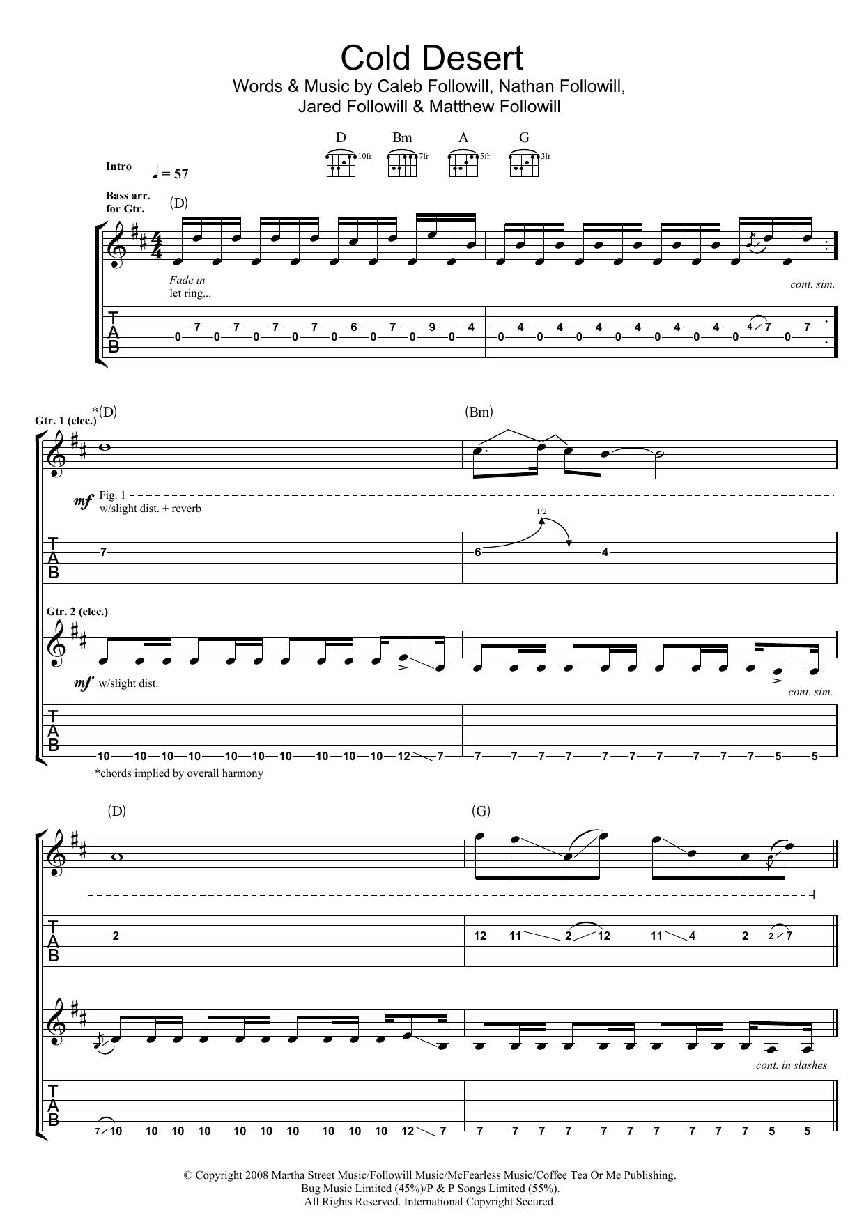 Produktgalerie: Seite 1 von 1 Cold Desert, Kings Of Leon, Gitarre