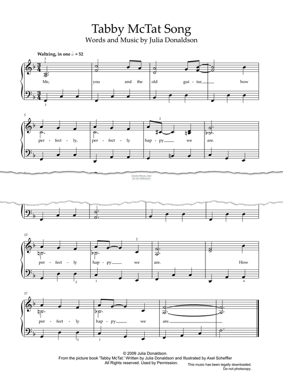 Produktgalerie: Seite 1 von 1 Tabby McTat Song, Julia Donaldson, Klavier