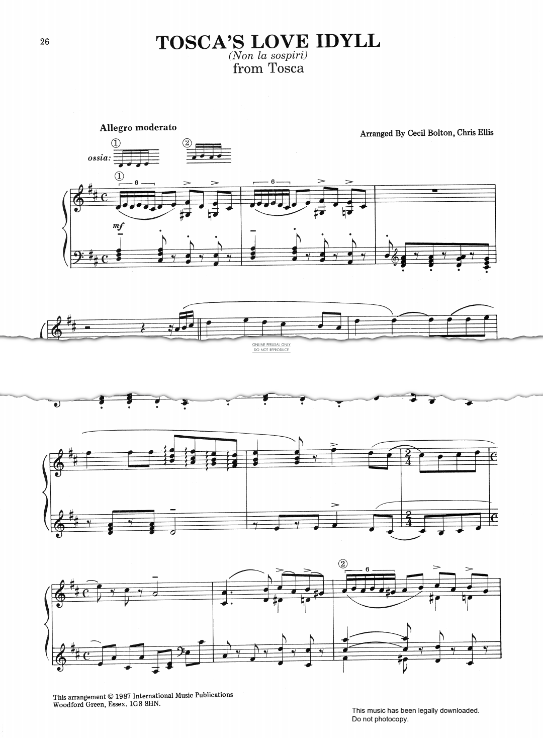 Produktbild zu: Tosca's Love Idyll (Non la sospiri)